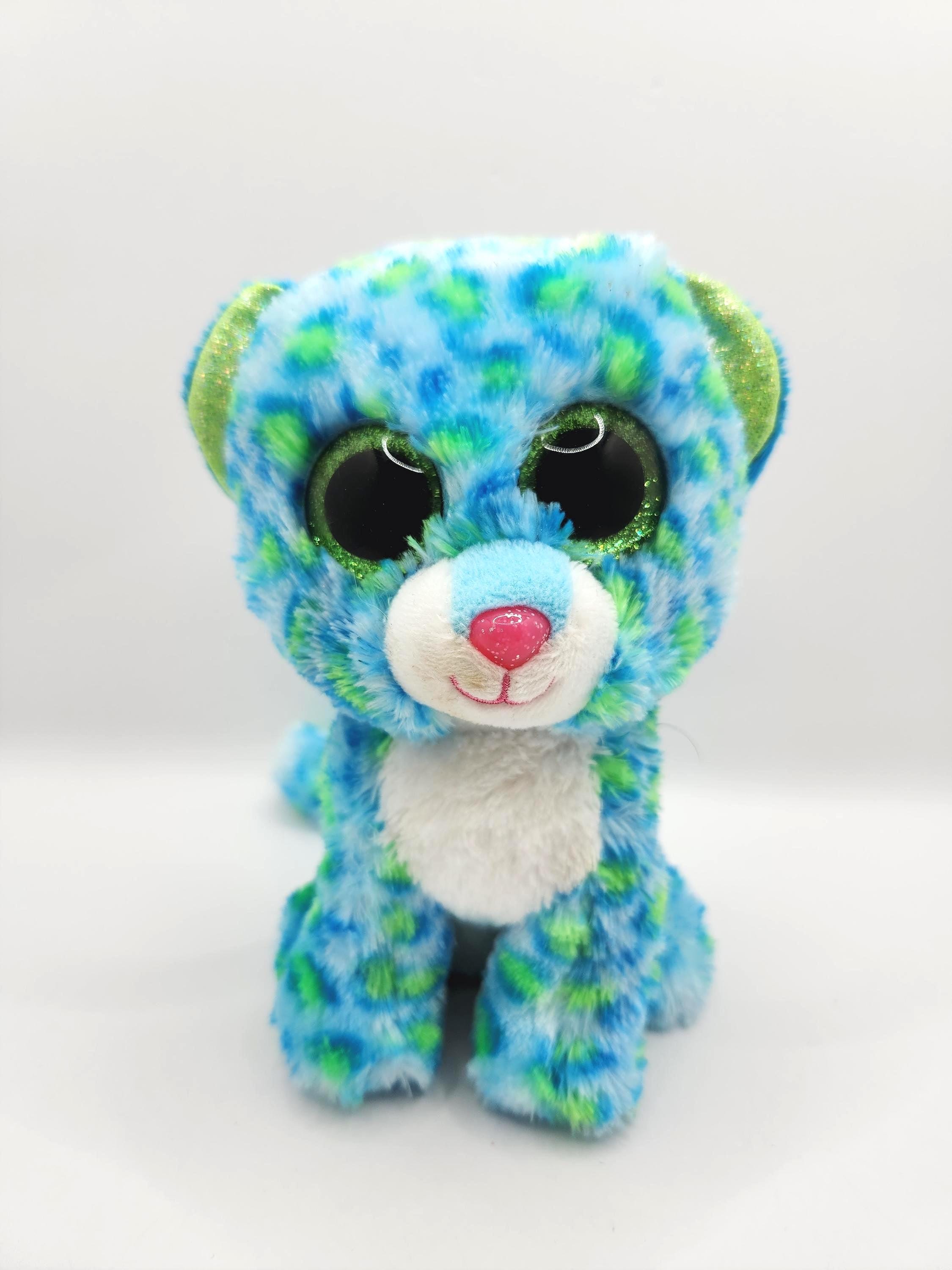 Peluche Ty Beanie Boos Coco El Leopardo - 15 Cm, Ojos Grandes Brillantes Con Purpurina, Regalo Ideal