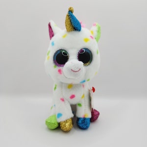Vintage Ty Beanie Boo &#39;Harmonie&#39; the Polka Dot Unicorn (6 inch)