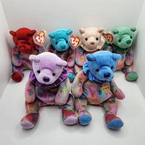 Vintage Ty Beanie Babies &#39;Birthday Bears&#39;  December, July & October (8.5 inch)