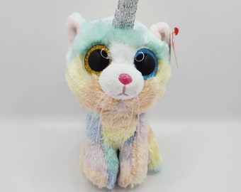 Vintage Ty Beanie Boo &#39;Heather&#39; the Unicorn Cat (6 inch)