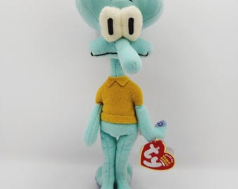 Ty Beanie Baby 'Squidward Tentacles' the Squid from SpongeBob SquarePants - *Extremely Rare* (9.5in)