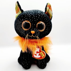 Vintage TY Beanie Boo &quot;Morticia&quot; the Halloween Cat (6 inch)