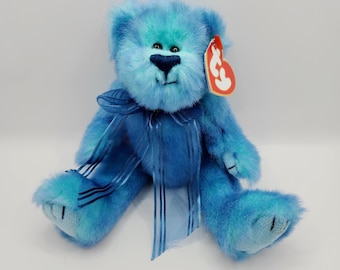 Ty Attic Treasures Collection "Azure" the Blue Bear (8.5 inch)