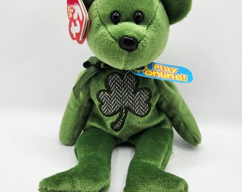 Ty Beanie Baby 'Luckier' l'ours irlandais 2.0 (8,5 pouces) *Rare*