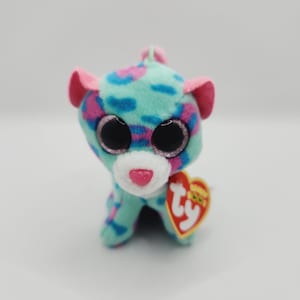 Ty Beanie Boo &#39;Sydney&#39; the Blue Leopard - *Key Clip* (3.5 inch) - Claire’s Exclusive *Rare*