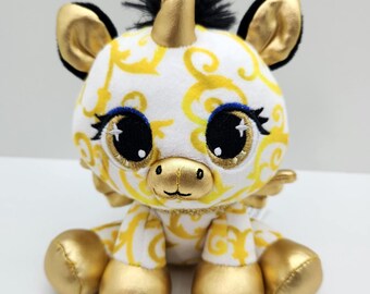 Gund "Vera Von Corn" the Gold Unicorn Pegasus Plush - P.Lushes Pets (6 inch)
