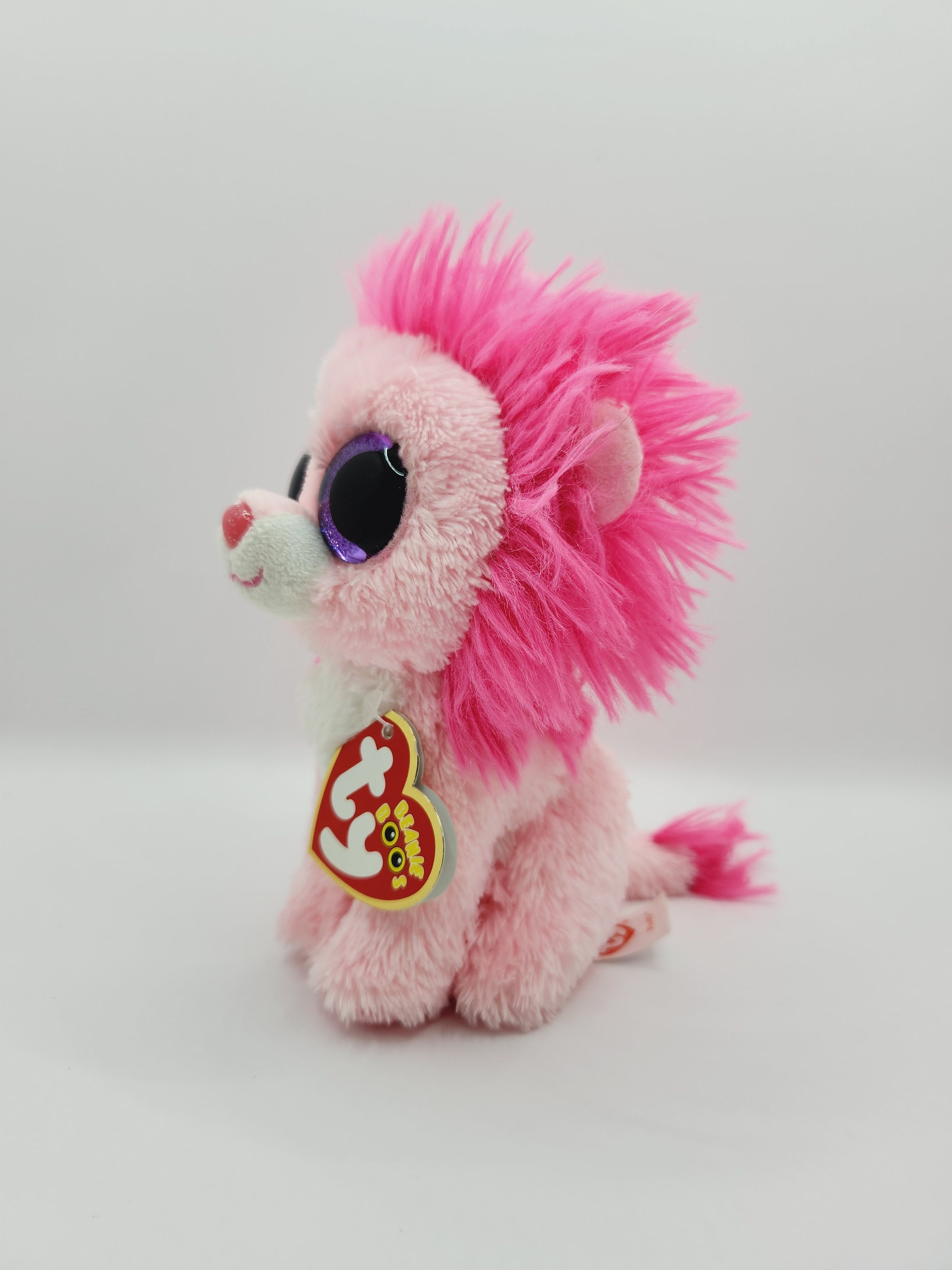 Ty Beanie Boo 'fluffy' the Pink Lion 6 Inch Etsy