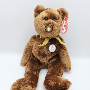 Vintage Ty Beanie Baby &#39;Champion&#39; the FIFA Soccer Bear - Ireland (8.5 inch)