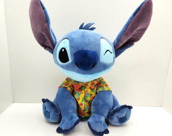 Disney Stitch Plush Wearing A Hawaiian Shirt - Imports Dragon (14 inch)