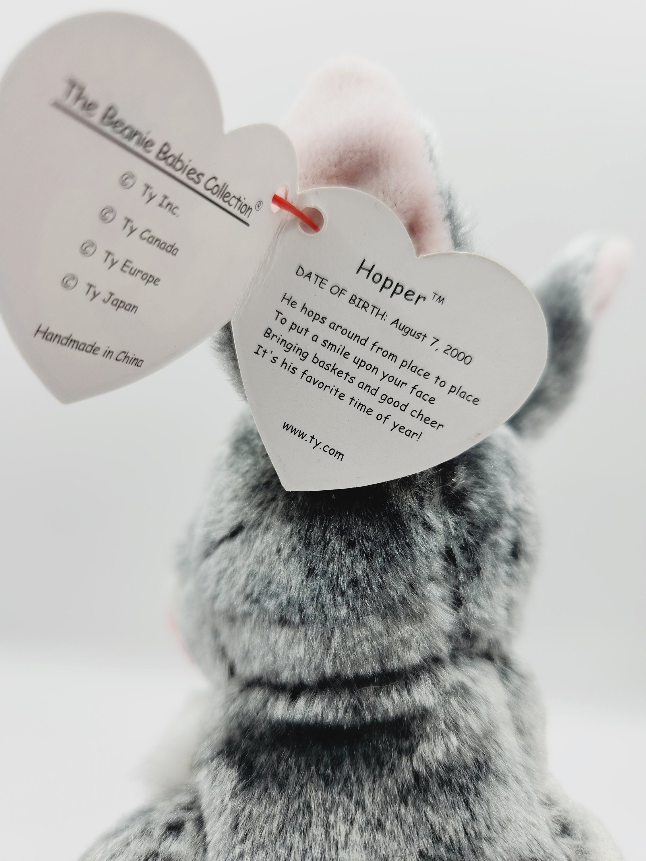 Ty Beanie Baby 'hopper' the Gray Rabbit (7 Inch) - Etsy