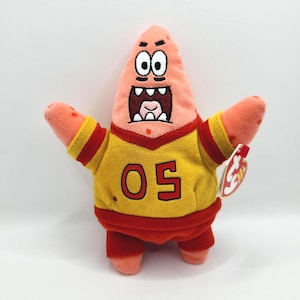 Vintage Ty Beanie Baby 'Football Star'- Patrick from SpongeBob SquarePants (7 inch)