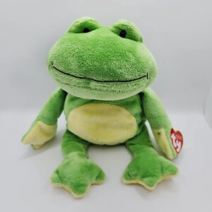 Vintage Ty Pluffies Collection &#39;Ponds&#39; the Frog (10 inch) *Rare*