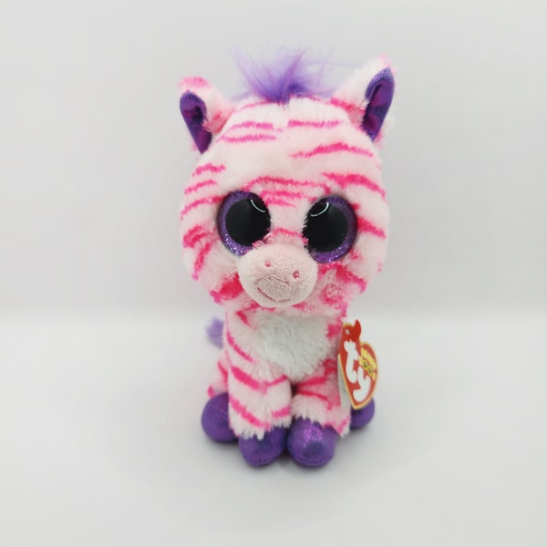 Ty Beanie Boo 'Zazzy' the Pink Zebra (6 inch) Claire's Exclusive *Rare*