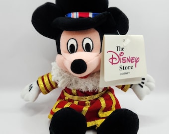Vintage Disney Store "Beefeater Mickey Mouse'" Plush Toy (8 inch)