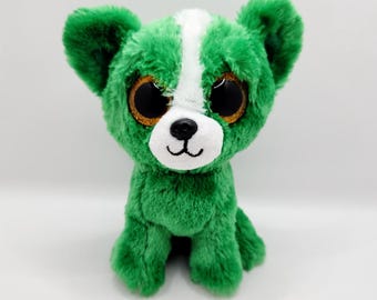 Vintage Ty Beanie Boo &#39;Dill&#39; the Green Chihuahua Dog (6 inch) *Rare* - Gift show exclusive - No Hang Tag