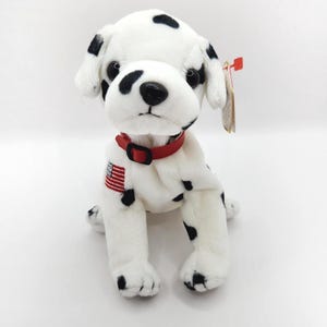 Vintage Ty Beanie Baby &quot;Rescue&quot; the FDNY Dalmatian Dog (6 inch)