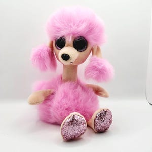 Vintage Ty Beanie Boo &#39;Camilla&#39; the Pink Poodle Dog (6 inch) - No Hang Tag