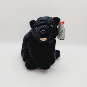 Vintage Ty Beanie Baby &#39;Cinders&#39; the Black Bear (6 inch)