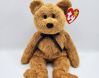 Vintage Ty Beanie Baby &#39;Fuzz&#39; the Brown Bear (8.5 inch) - Non Mint