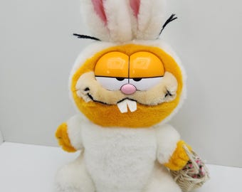Vintage Dakin Garfield 1978 Easter Bunny Plush (13 inch) - Product of Korea