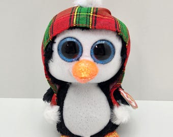 Ty Beanie Boo "Cheer" the Penguin Wearing A Hat (6 inch)