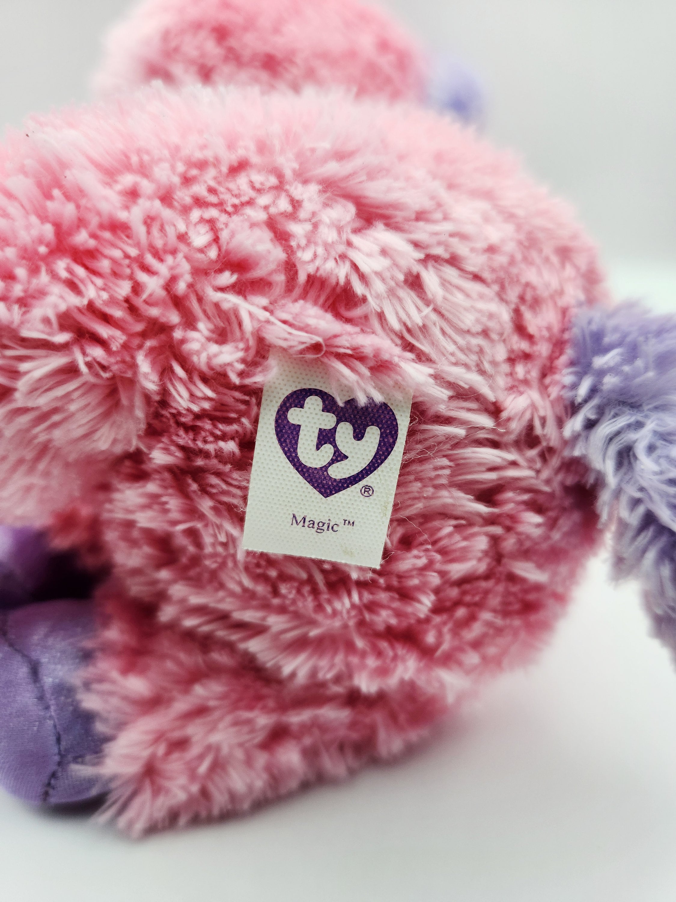 Ty Beanie Boo magic the Pink Unicorn medium 9 Inch Purple Hang