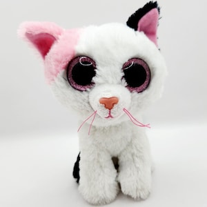 Vintage Ty Beanie Boo &#39;Muffin&#39; the Cat (6 inch) - No Hang Tag -  Glitter Eye Version - Previously Loved