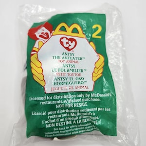 Vintage Ty McDonald&#39;s Teenie Beanie &#39;Antsy&#39; the Anteater (4 inch) - Sealed in Package