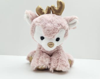 Aurora Glitzy Tots Pink Reindeer Plush (6.5 inch)