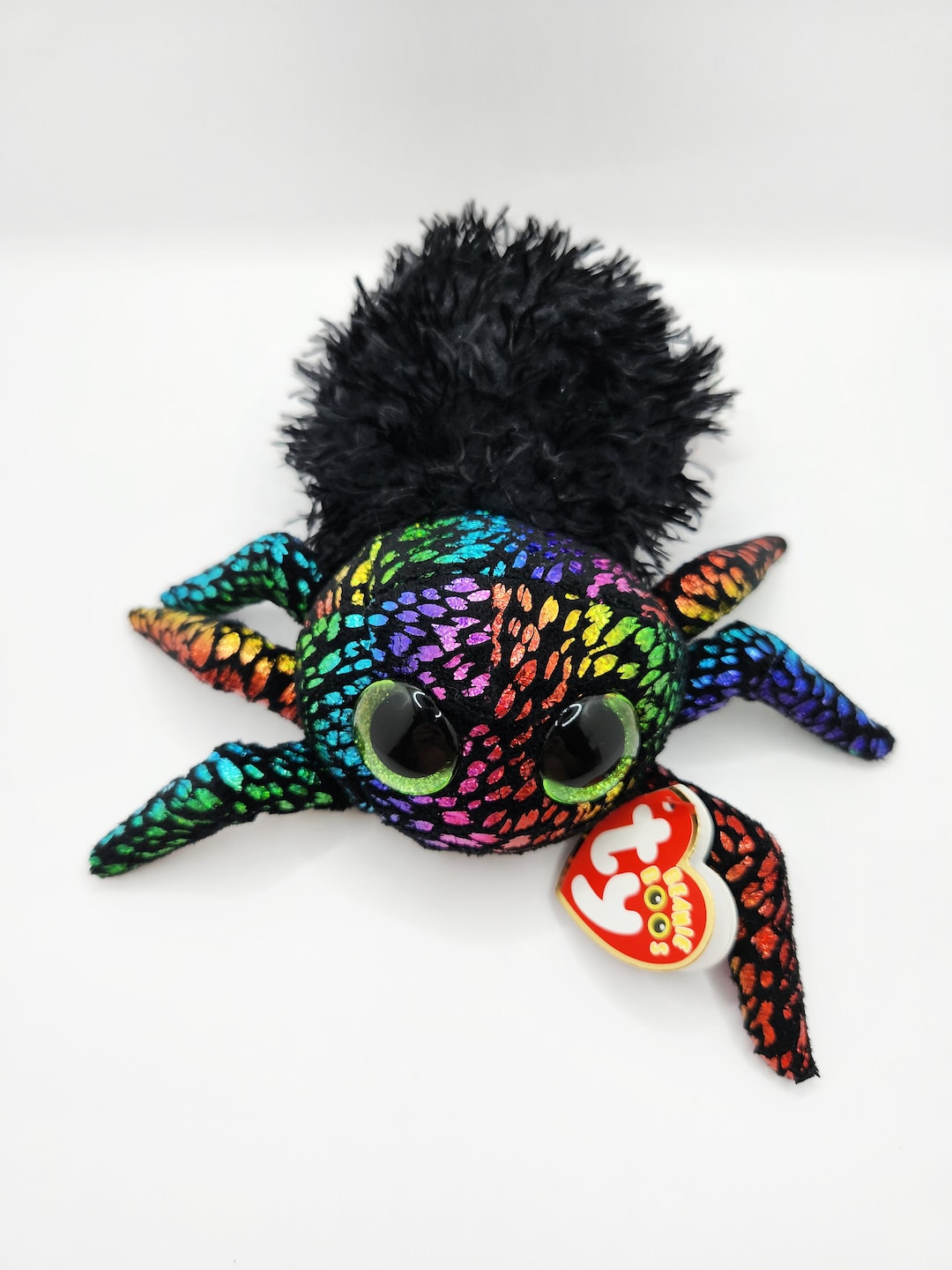 Vintage TY Beanie Boo 'leggz' the Rainbow Spider (6 Inch