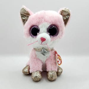 Vintage Ty Beanie Boo &quot;Fiona&quot; the Pink Cat (6 inch) *Rare*