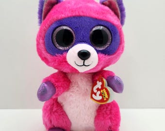 Ty Beanie Boo Roxie the Pink & Purple Raccoon 6” - Etsy UK