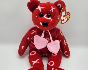 Ty Beanie Baby 'Kiss-Kiss' the Valentine Bear (8.5 inch)