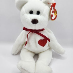 Vintage Ty Beanie Baby &#39;Valentino&#39; the Bear (8.5 inch) *Extra Canadian Tush Tag*