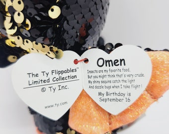 Figuras Flippables vintage de Ty Colección de lentejuelas 'Omen