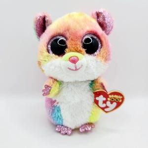 Vintage Ty Beanie Boo &#39;Rodney&#39; the Rainbow Hamster (6 inch)