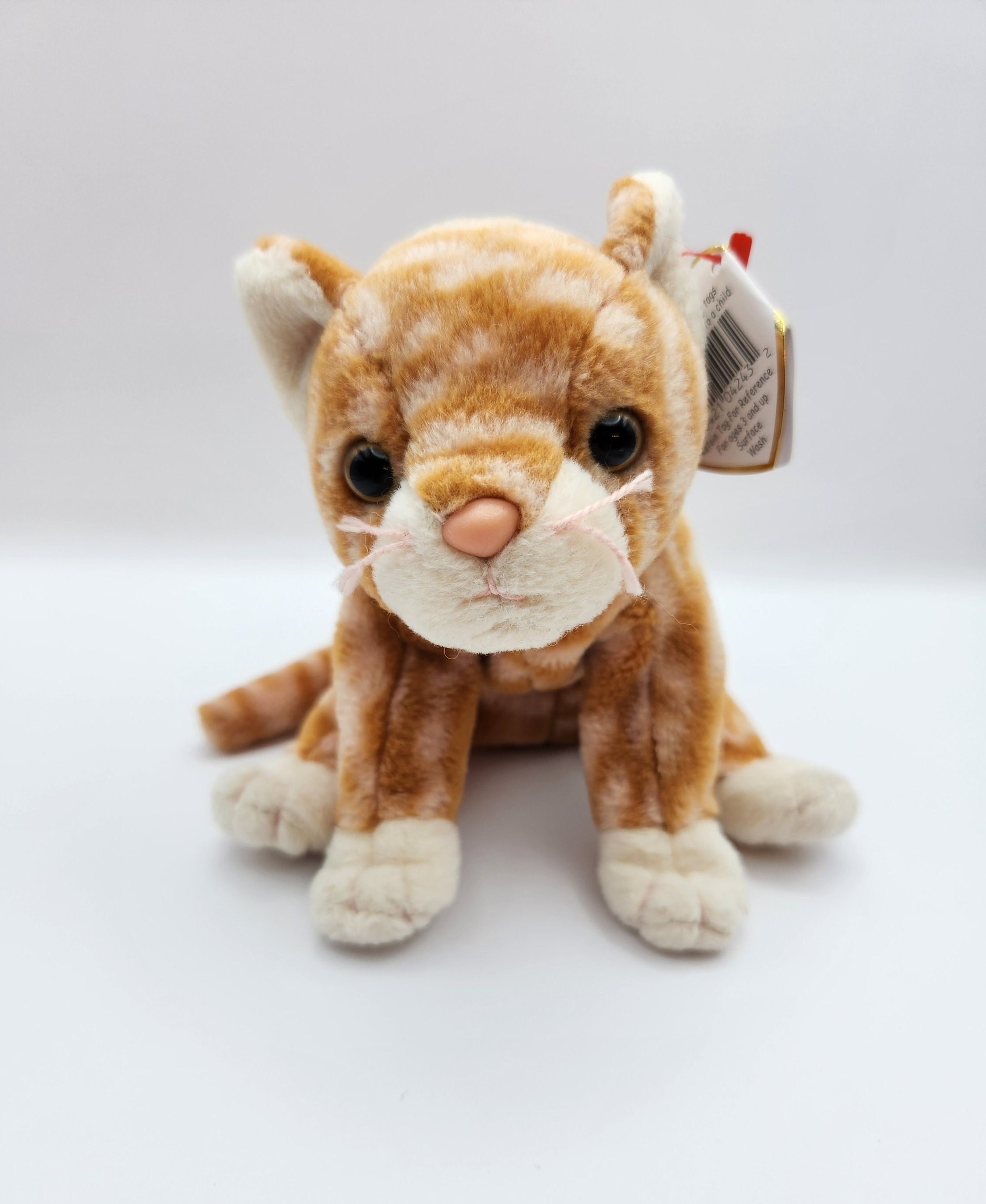 Vintage Ty Beanie Baby 'Amber' the Orange Tabby Cat (6 inch)