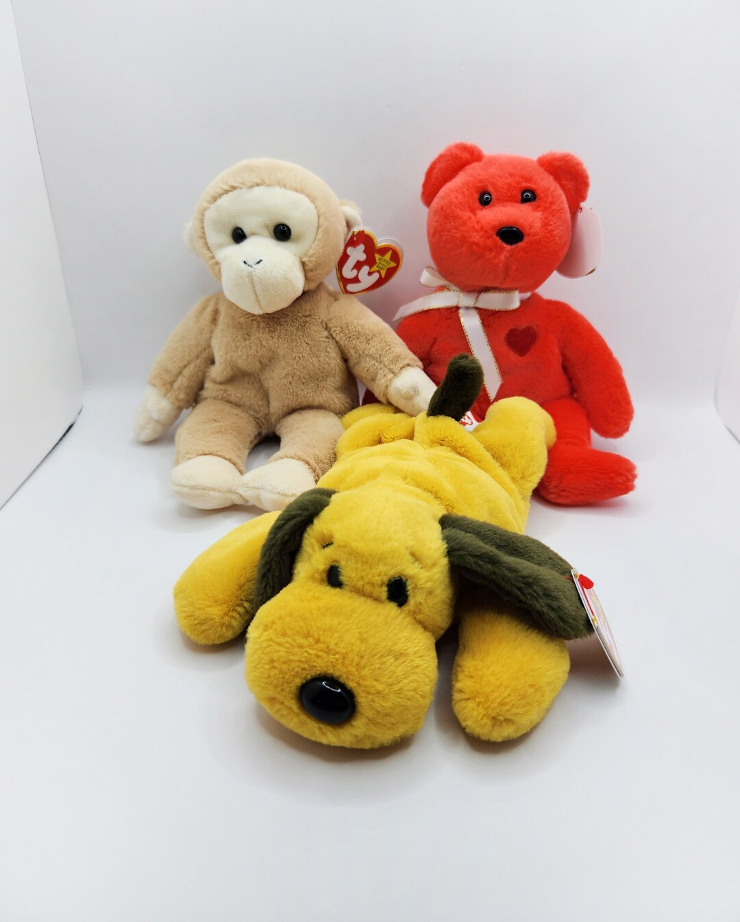 Ty Beanie Babies 'valentino II, Bones II & Bongo II' the 30th