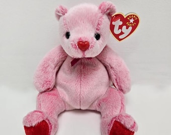 Ty Beanie Baby "Romance" the Pink Bear (7 inch)