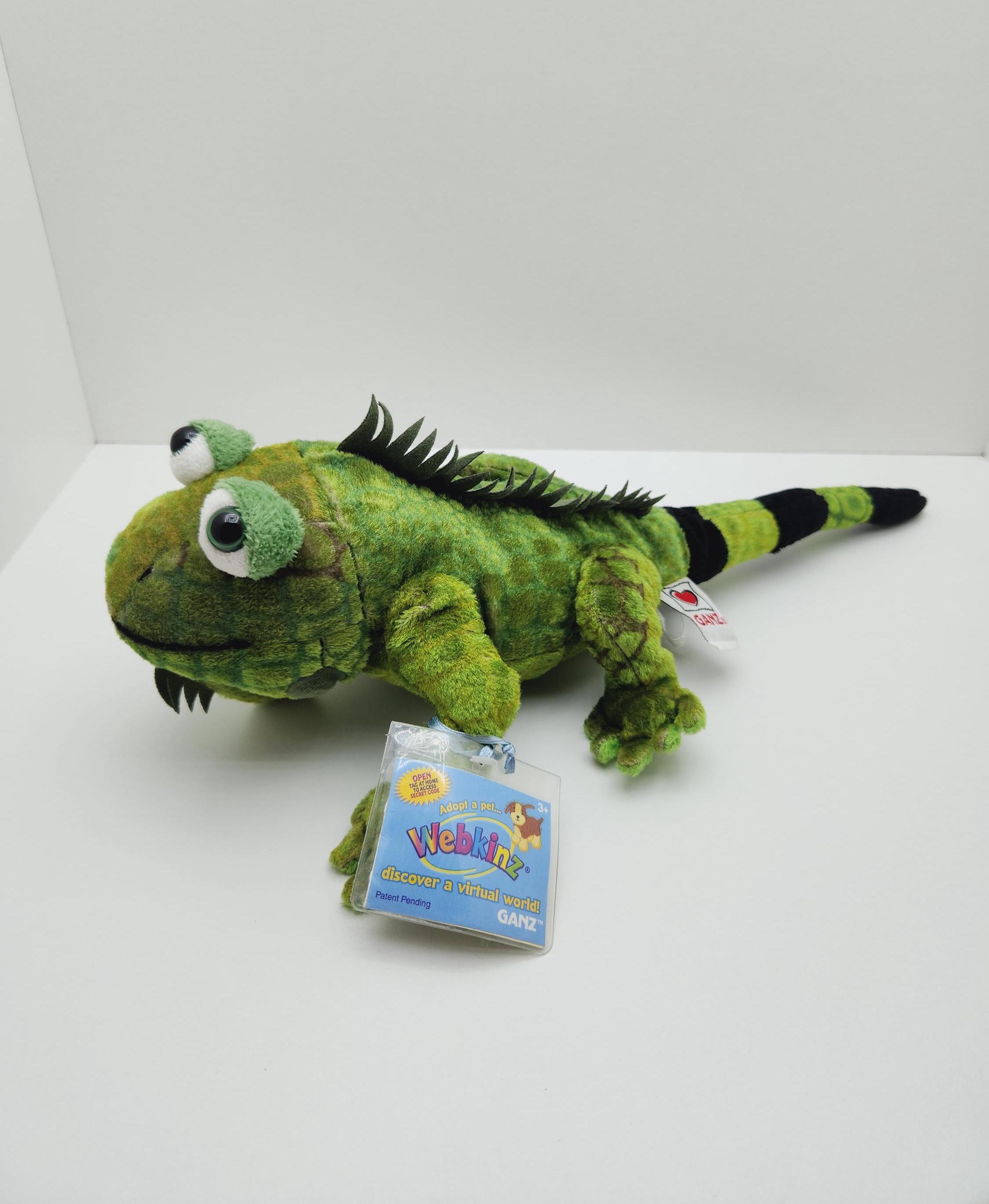 Vintage GANZ Webkinz Iguana -- With Code and No Code (16 inch)