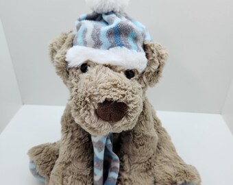 Gentle Treasures "Joel" the Sitting Dog Wearing A Hat & Scarf (13 inch) - St. Jude