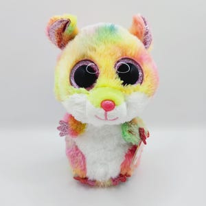 Vintage Ty Beanie Boo &#39;Rodney&#39; the Rainbow Hamster (6 inch)