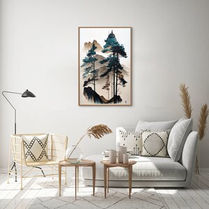 Watercolor Mountain Wall Art Print, Printable Wall Art, Digital Prints, Neutral Color Prints, Handmade Home Decor, Modern Decor