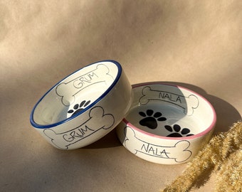 Small Snoopy Dog Bowl , Personalized Ceramic Dog Bowl , Food Bowl, Custom Dog Bowl, Pet Bowl