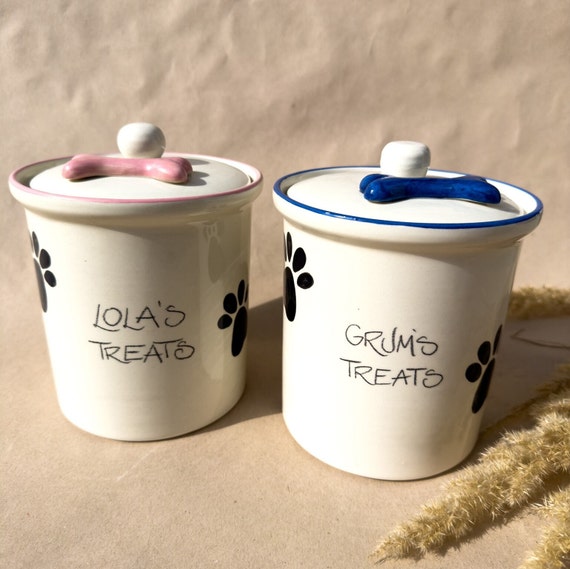 Personalized Premium Dog Treats Container Ceramic Treats Jar for Dogs Etsy