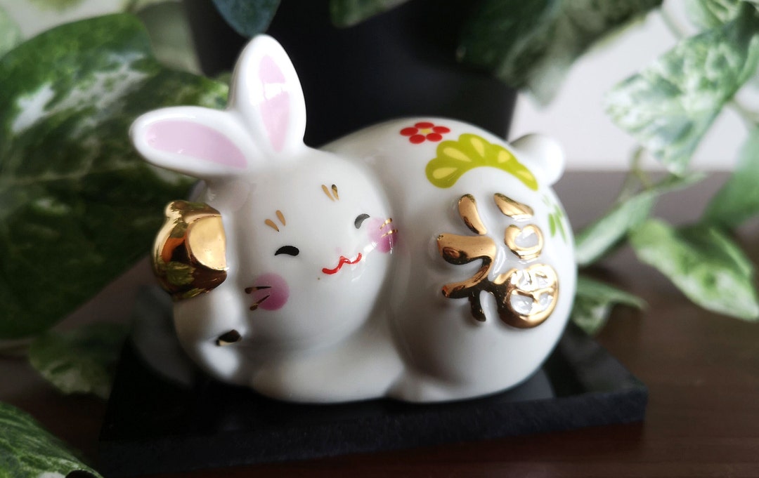 Japanese Plastic Rabbit Japanese Rabbit Usagi Cute Ceramic Ornament Gift - Etsy
