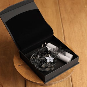 Trauerbox mit personalisierter Trauerkerze mit Trockenblumen, Trostbox, Trauerkarte, Trauer, Trostlicht, Stille, Trauergeschenk, Beileid