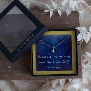 Trauergeschenk Kette mit Sternanhänger, vergoldetes 925 Silber, Trostgeschenk Sternenkind Erinnerung, Trauerbegleiter Sternenmama Verlust