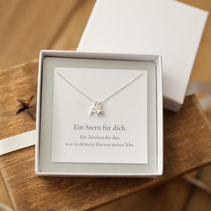 Sternenkind Kette mit Buchstaben aus 925 Silber, Trauer, personalisierte Erinnerung, Trauergeschenk , Andenken Sternenkind, Sternenmama