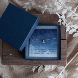 Trauergeschenk Armband mit Sternanhänger aus vergoldetem 925 Silber, Erinnerung Verlust , Trostgeschenk, Trauerbegleiter, Trauerschmuck